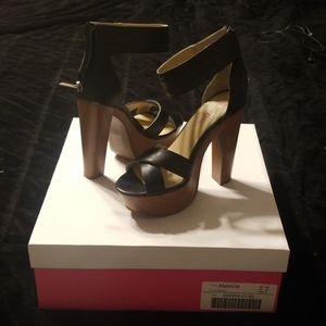 Black wide strap platform heels. Worn once!
